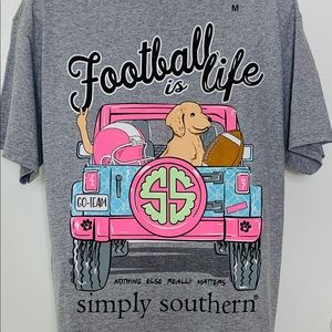 Simply Southern Short Sleeve Tee Shirt Football M